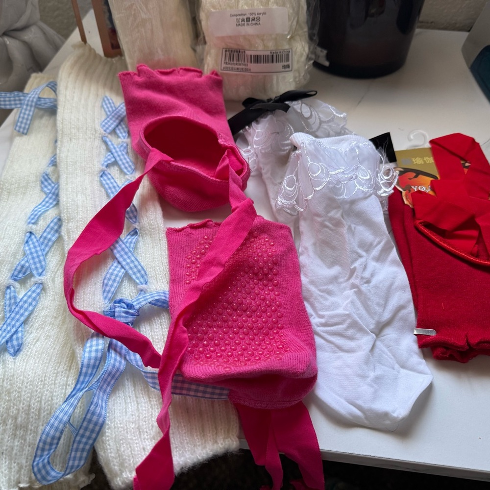 Hot Pink Ballet Wrap Shoe Covers with Non-Slip Dots